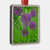 Lila Grüngarten Silbernes Ornament (Rechts)