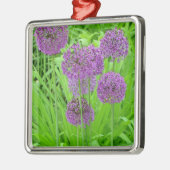 Lila Grüngarten Silbernes Ornament (Links)