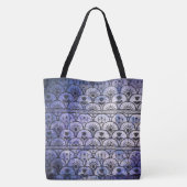 Lila Grunge Bohemischer Stil, Gemustert Totbeutel Tasche (Rückseite)