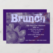 Lila Grunge Brunch-Party Einladung (Vorne/Hinten)