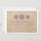 Lila Grunge D20 Dice Gamer Einladung zur Hochzeit (Vorderseite)