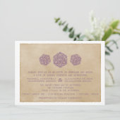 Lila Grunge D20 Dice Gamer Einladung zur Hochzeit (Stehend Vorderseite)