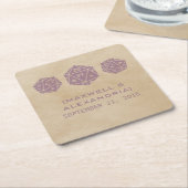 Lila Grunge D20 Würfel Gamer Paper-Untersetzer Rechteckiger Pappuntersetzer (angewinkelt)