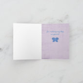 Lila Grunge Daisies und Schmetterling Dankeschön K Dankeskarte (Innenseite)