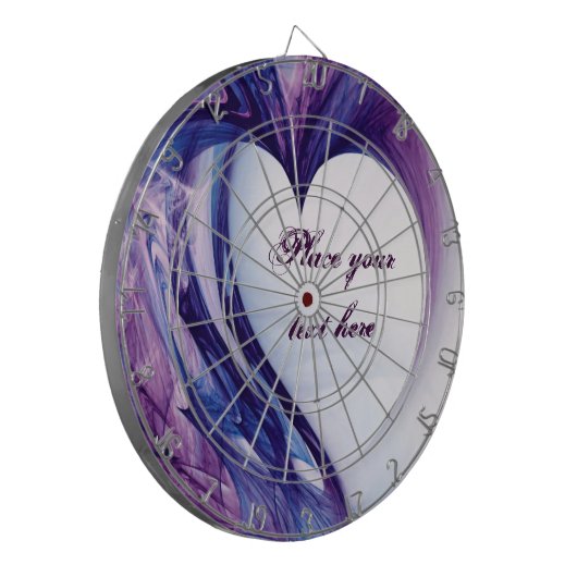 Lila Grunge Heart Dartscheibe (Vorderseite Links)
