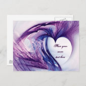 Lila Grunge Heart Postkarte (Vorne/Hinten)