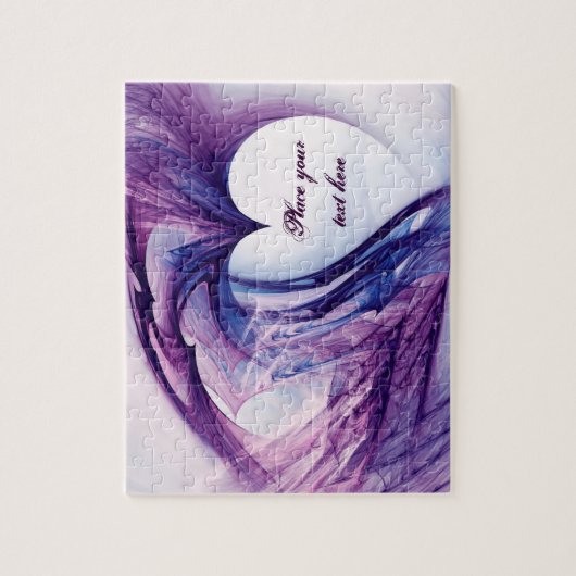 Lila Grunge Heart Puzzle (Vertikal)