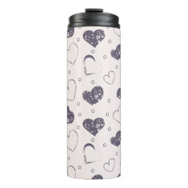 Lila Grunge Hearts Thermosbecher