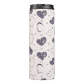 Lila Grunge Hearts Thermosbecher (Rückseite)