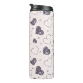 Lila Grunge Hearts Thermosbecher (Nach rechts gedreht)