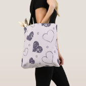Lila Grunge Hearts Tote Bag Tasche (Von Nahem)