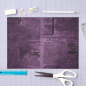 Lila Grunge Not leidende Vintage Zeitung Seidenpapier (Handwerk)
