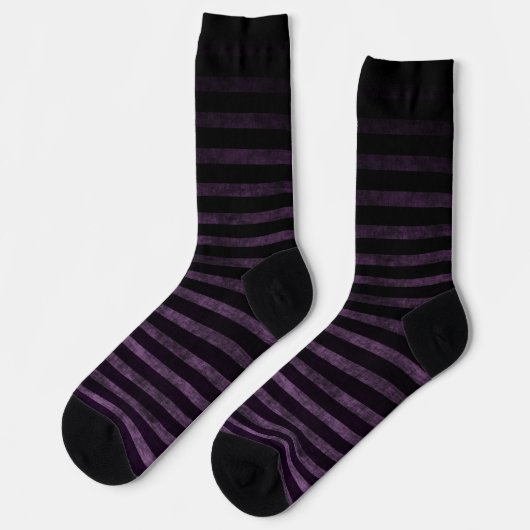 Lila Grunge Ombre Streifen Socken (Linkes Detail)