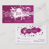 Lila Grunge Scissor Terminkarte (Vorne/Hinten)