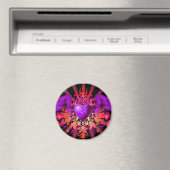 Lila Grunge Winged Heart Design Magnet (In Situ (Geschirrspüler))