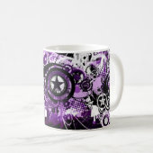 Lila Grungestern-Tasse Kaffeetasse (VorderseiteRechts)