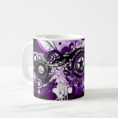 Lila Grungestern-Tasse Kaffeetasse (Vorderseite Links)