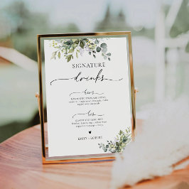 Lila Grünlavender Signature Drinks unterzeichnen Sockelschild