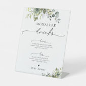 Lila Grünlavender Signature Drinks unterzeichnen Sockelschild (Vorderseite)