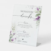 Lila Grünlavender Signature Drinks unterzeichnen Sockelschild (Vorderseite)