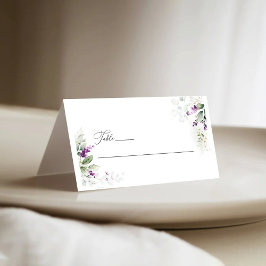 Lila Grünpflanze Lavender Wedding Folded Platzkart Platzkarte