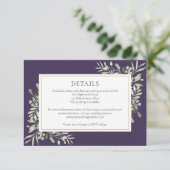 Lila Grünpflanzen Blumenzwiebeldetails Begleitkarte (Stehend Vorderseite)