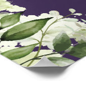 Lila Grünpflanzen Blumenzwiebelschrift Begrüßung Poster (Ecke)