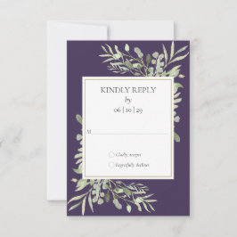 Lila Grünpflanzen Hochzeit RSVP
