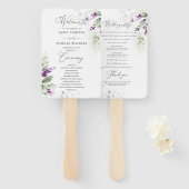 Lila Grünpflanzen Lavender Hochzeitsprogramm Hand Fächer (Vorne und Hinten)