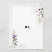 Lila Grünpflanzen Lavender Kinderdusche Einladung (Rückseite)