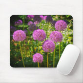 Lila Gruppe Allium Blume Monogramm Mousepad (Mit Mouse)