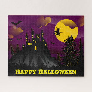 Lila Grusel Halloween Puzzle