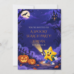 Lila Gruselige Suchparty Kinder Halloween Geburtst Einladung