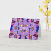 Lila Grußkarte für Drachen Karte (Gelbe Blume)