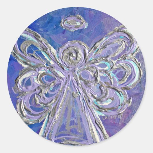 Lila Guardian Angel Art Decal Stickers (Vorderseite)