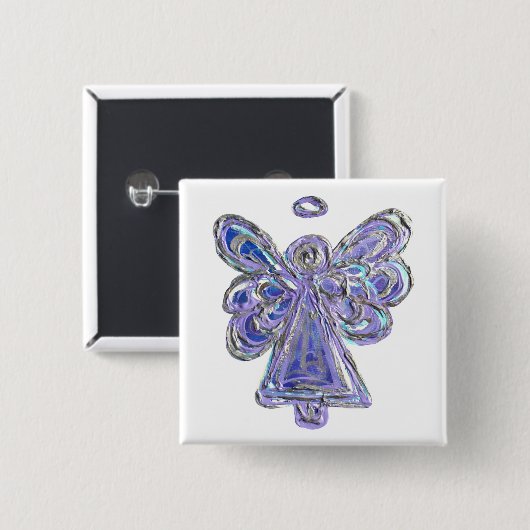 Lila Guardian Angel Custom Holiday Button Button (Vorne & Hinten)