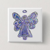 Lila Guardian Angel Custom Holiday Button Button (Vorderseite)