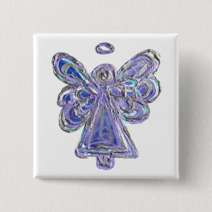 Lila Guardian Angel Custom Holiday Button Button