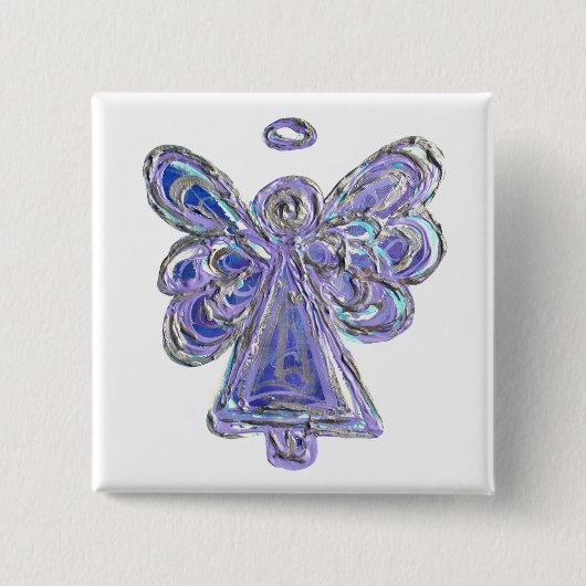 Lila Guardian Angel Custom Holiday Button Button (Vorderseite)