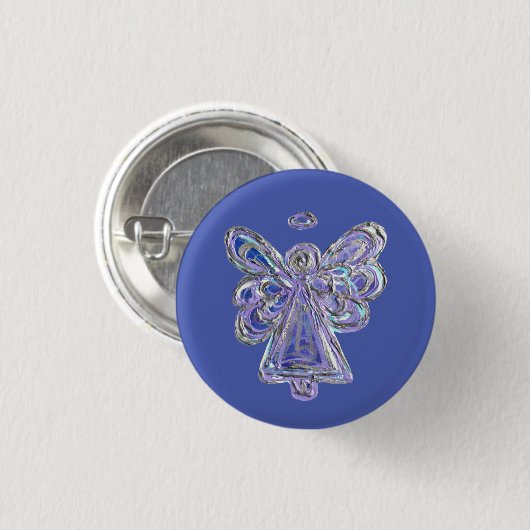 Lila Guardian Angel Custom Holiday Button Button (Vorne & Hinten)