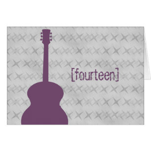 Lila Guitar Grunge Tischnummer Card