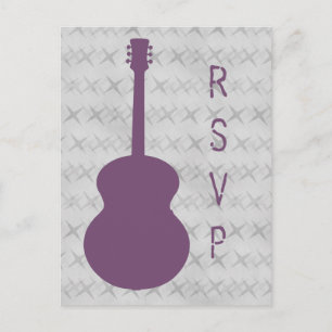 Lila Guitar Grunge UAWG Postcard Einladungspostkarte