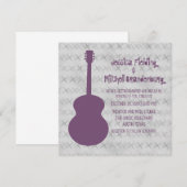 Lila Guitar Grunge Wedding Einladung (Vorne/Hinten)
