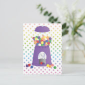 Lila Gummiballmaschine Postkarte (Stehend Vorderseite)