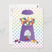 Lila Gummiballmaschine Postkarte (Vorne/Hinten)