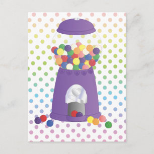 Lila Gummiballmaschine Postkarte