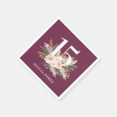 Lila gürmische Pampelgras, modern Geburtstag Serviette (Ecke)