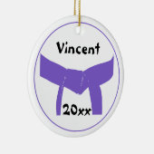 Lila Gürtel für Kampfkunst Keramikornament (Rechts)