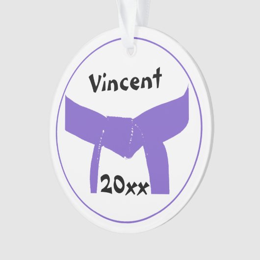 Lila Gürtel für Kampfkunst Ornament (Vorderseite)