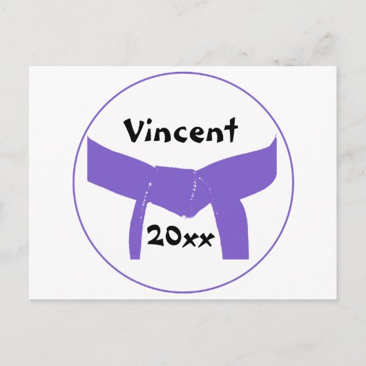 Lila Gürtel für Kampfkunst Postkarte (Vorderseite)